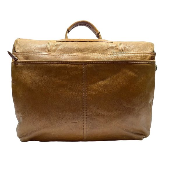 Handmade Light Brown Leather Messenger Bag - Picture 6 of 15